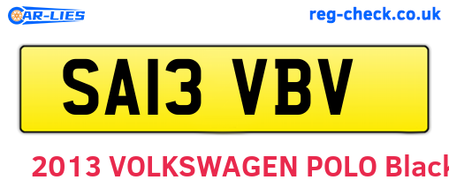 SA13VBV are the vehicle registration plates.