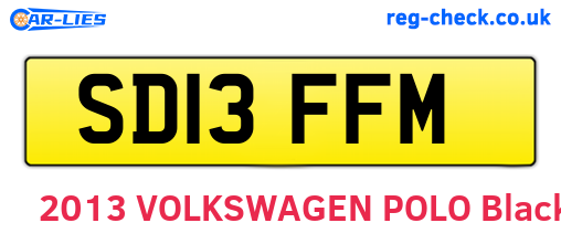 SD13FFM are the vehicle registration plates.