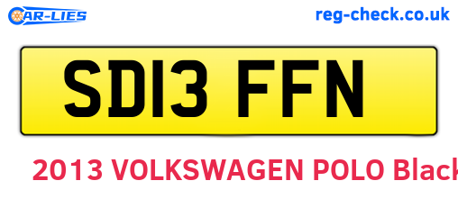 SD13FFN are the vehicle registration plates.