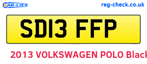 SD13FFP are the vehicle registration plates.