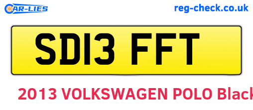 SD13FFT are the vehicle registration plates.