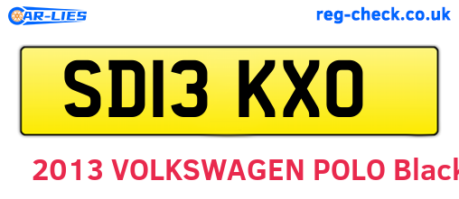 SD13KXO are the vehicle registration plates.