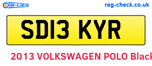 SD13KYR are the vehicle registration plates.