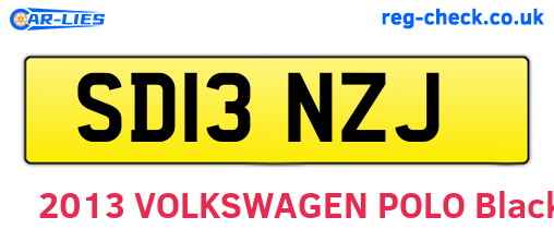 SD13NZJ are the vehicle registration plates.