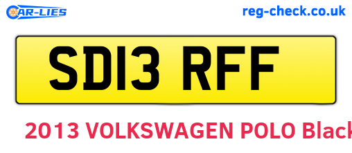 SD13RFF are the vehicle registration plates.