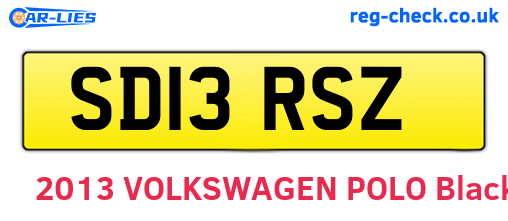 SD13RSZ are the vehicle registration plates.