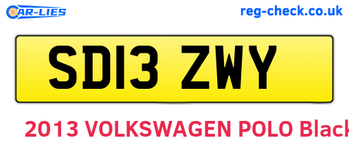 SD13ZWY are the vehicle registration plates.