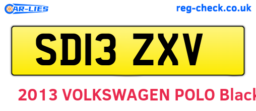 SD13ZXV are the vehicle registration plates.
