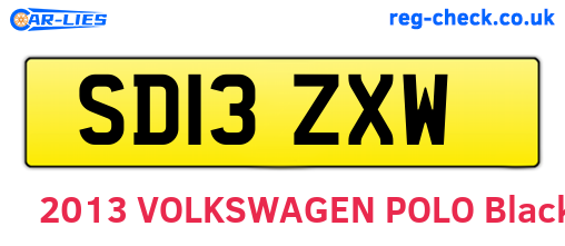 SD13ZXW are the vehicle registration plates.
