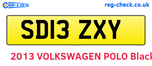 SD13ZXY are the vehicle registration plates.