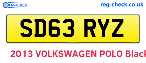 SD63RYZ are the vehicle registration plates.
