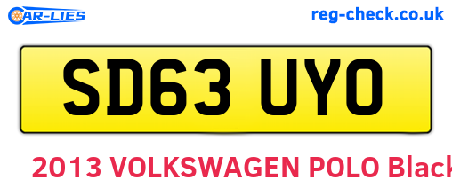 SD63UYO are the vehicle registration plates.