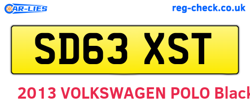 SD63XST are the vehicle registration plates.