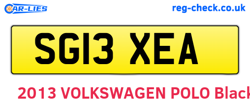 SG13XEA are the vehicle registration plates.