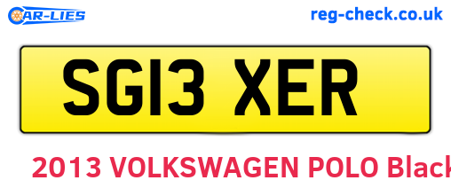 SG13XER are the vehicle registration plates.