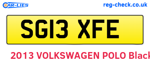 SG13XFE are the vehicle registration plates.