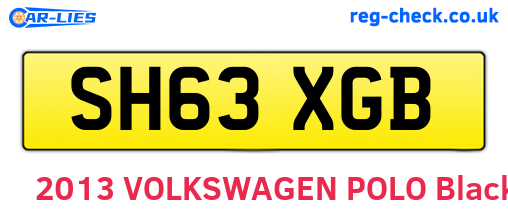 SH63XGB are the vehicle registration plates.