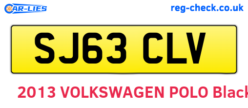 SJ63CLV are the vehicle registration plates.