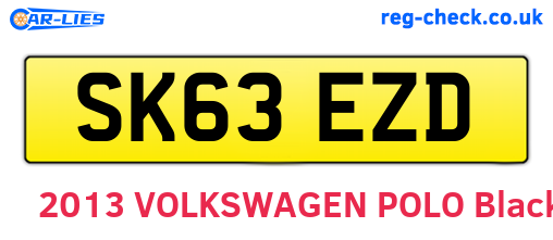 SK63EZD are the vehicle registration plates.