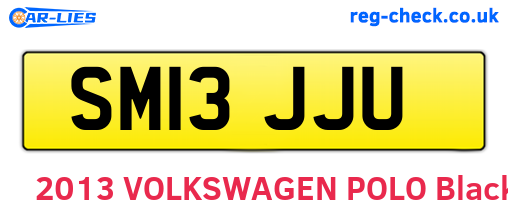 SM13JJU are the vehicle registration plates.
