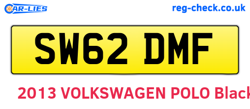 SW62DMF are the vehicle registration plates.