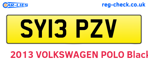 SY13PZV are the vehicle registration plates.