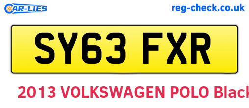 SY63FXR are the vehicle registration plates.