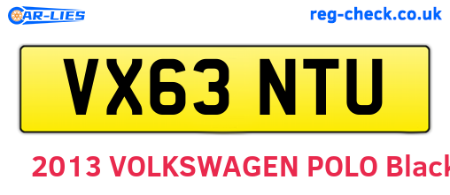 VX63NTU are the vehicle registration plates.