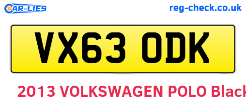 VX63ODK are the vehicle registration plates.