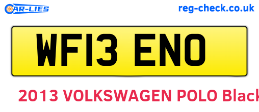 WF13ENO are the vehicle registration plates.
