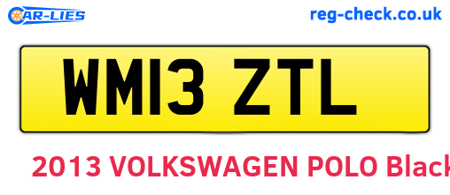 WM13ZTL are the vehicle registration plates.