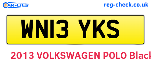 WN13YKS are the vehicle registration plates.