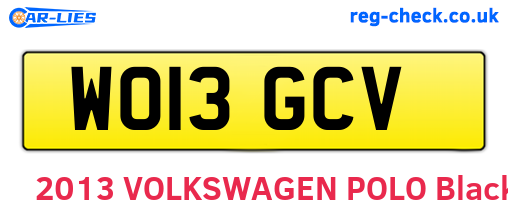 WO13GCV are the vehicle registration plates.