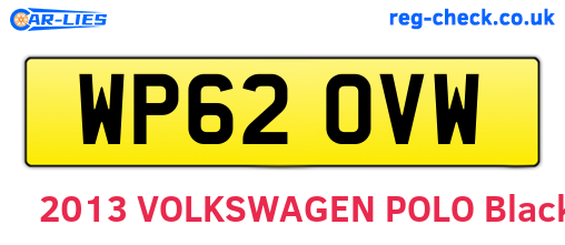 WP62OVW are the vehicle registration plates.