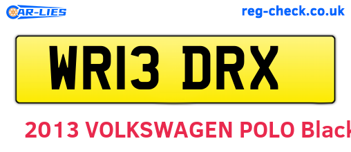 WR13DRX are the vehicle registration plates.