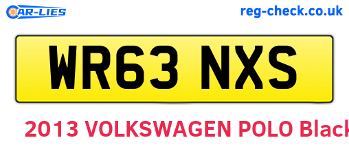 WR63NXS are the vehicle registration plates.