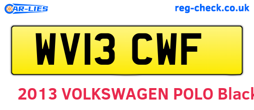 WV13CWF are the vehicle registration plates.