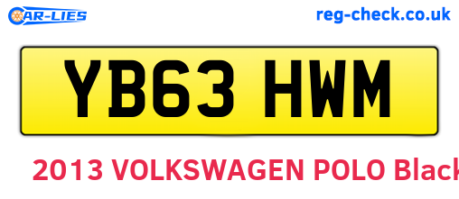 YB63HWM are the vehicle registration plates.