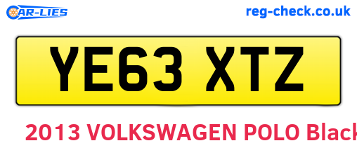 YE63XTZ are the vehicle registration plates.
