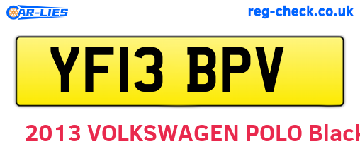 YF13BPV are the vehicle registration plates.