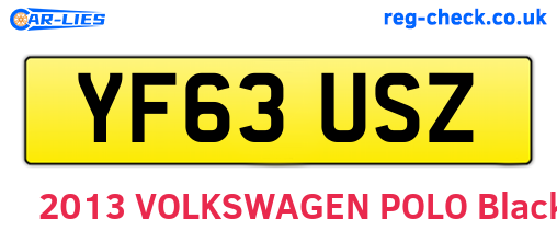 YF63USZ are the vehicle registration plates.