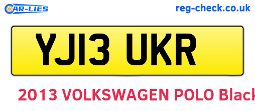 YJ13UKR are the vehicle registration plates.