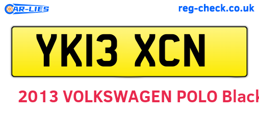 YK13XCN are the vehicle registration plates.