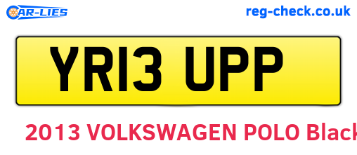 YR13UPP are the vehicle registration plates.