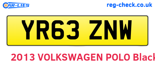 YR63ZNW are the vehicle registration plates.