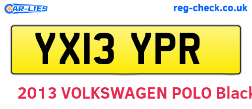YX13YPR are the vehicle registration plates.