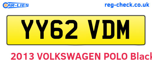 YY62VDM are the vehicle registration plates.