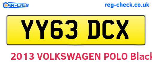 YY63DCX are the vehicle registration plates.