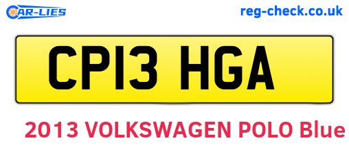 CP13HGA are the vehicle registration plates.