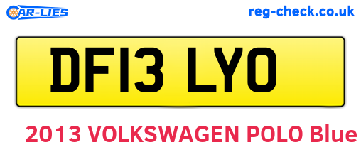DF13LYO are the vehicle registration plates.